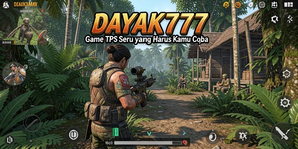 Tangkapan layar DAYAK777 menampilkan adegan penuh aksi dalam gameplay TPS yang mendebarkan.