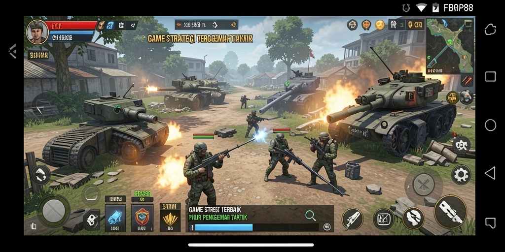 Tangkapan layar gameplay FBRP88 yang menampilkan strategi pertempuran mendebarkan.