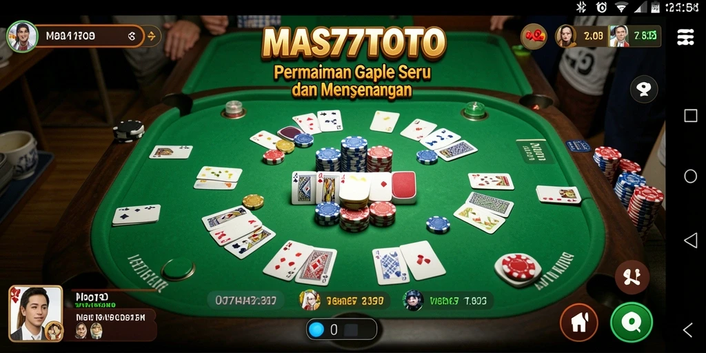 Tampilan gameplay seru dari MAS77TOTO yang menunjukkan keseruan bermain Gaple.