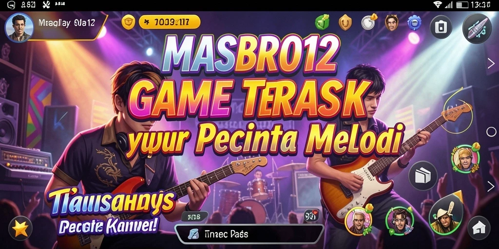 Tampilan screenshot utama MASBRO12 menampilkan gameplay musik yang seru.