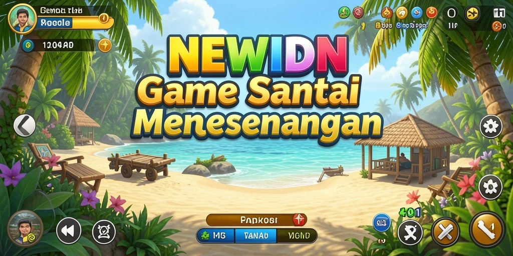 Tampilan layar permainan NEWIDN dengan grafis cerah dan gameplay menarik.