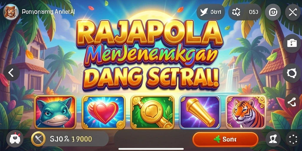 Tampilan menarik dari permainan slot RAJAPOLA dengan berbagai tema.