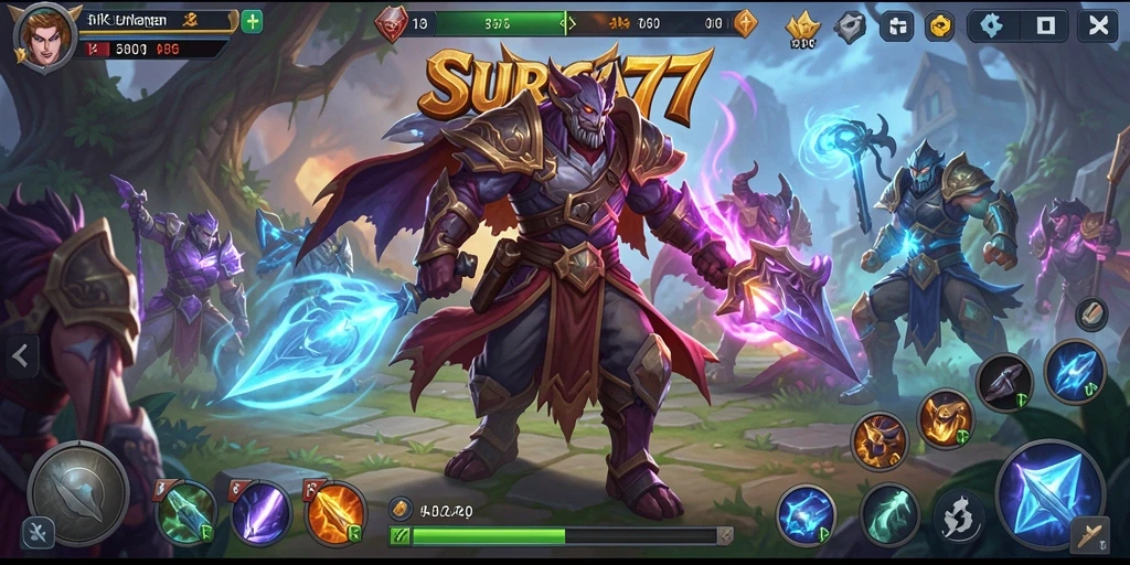 Screenshot menunjukkan aksi mendebarkan dalam petualangan ARPG SURGA77.