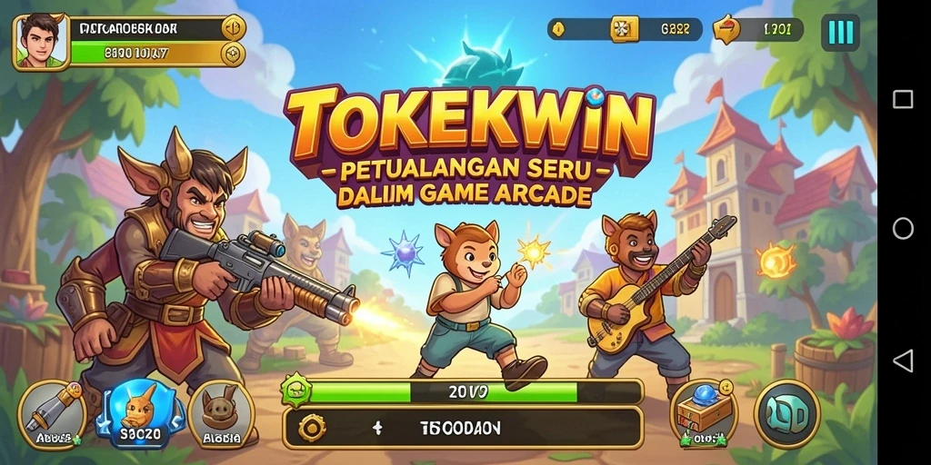 Tangkapan layar yang menampilkan aksi mendebarkan dalam TOKEKWIN.