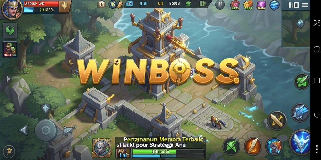 Gameplay menegangkan dari WINBOSS dalam pertahanan menara.